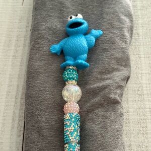 Blue Cookie Monster Beaded Pen